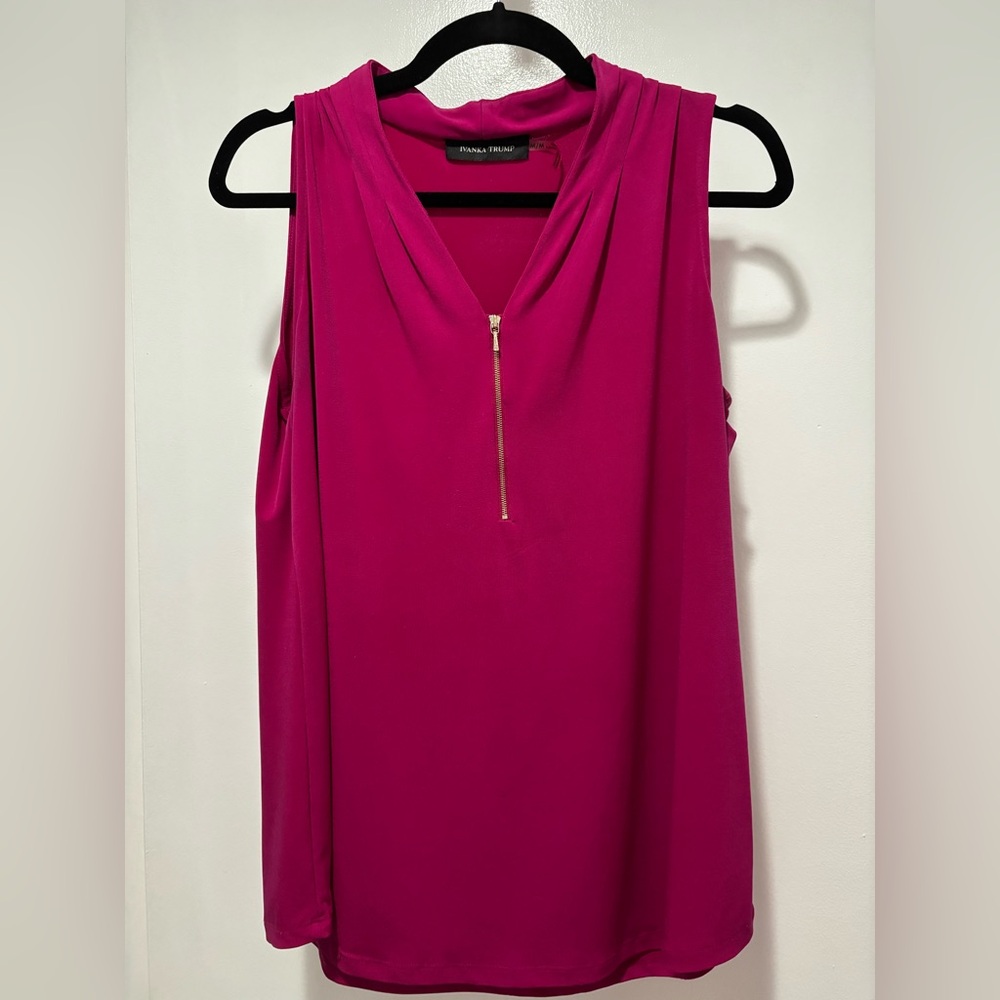 Ivanka Trump Fuchsia Sleeveless Blouse Medium